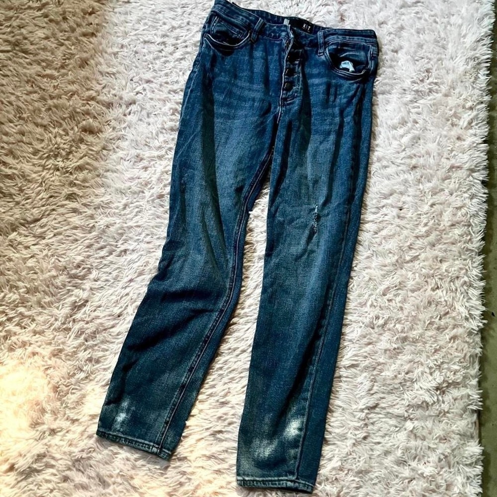 KUT from the Cloth Straight Leg Medium‎ Wash Butterfly Button Closure Womens 8